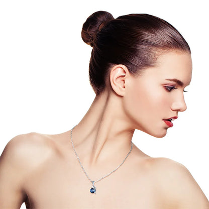 Delfin-Halskette 925 Silber mit Kristallherz